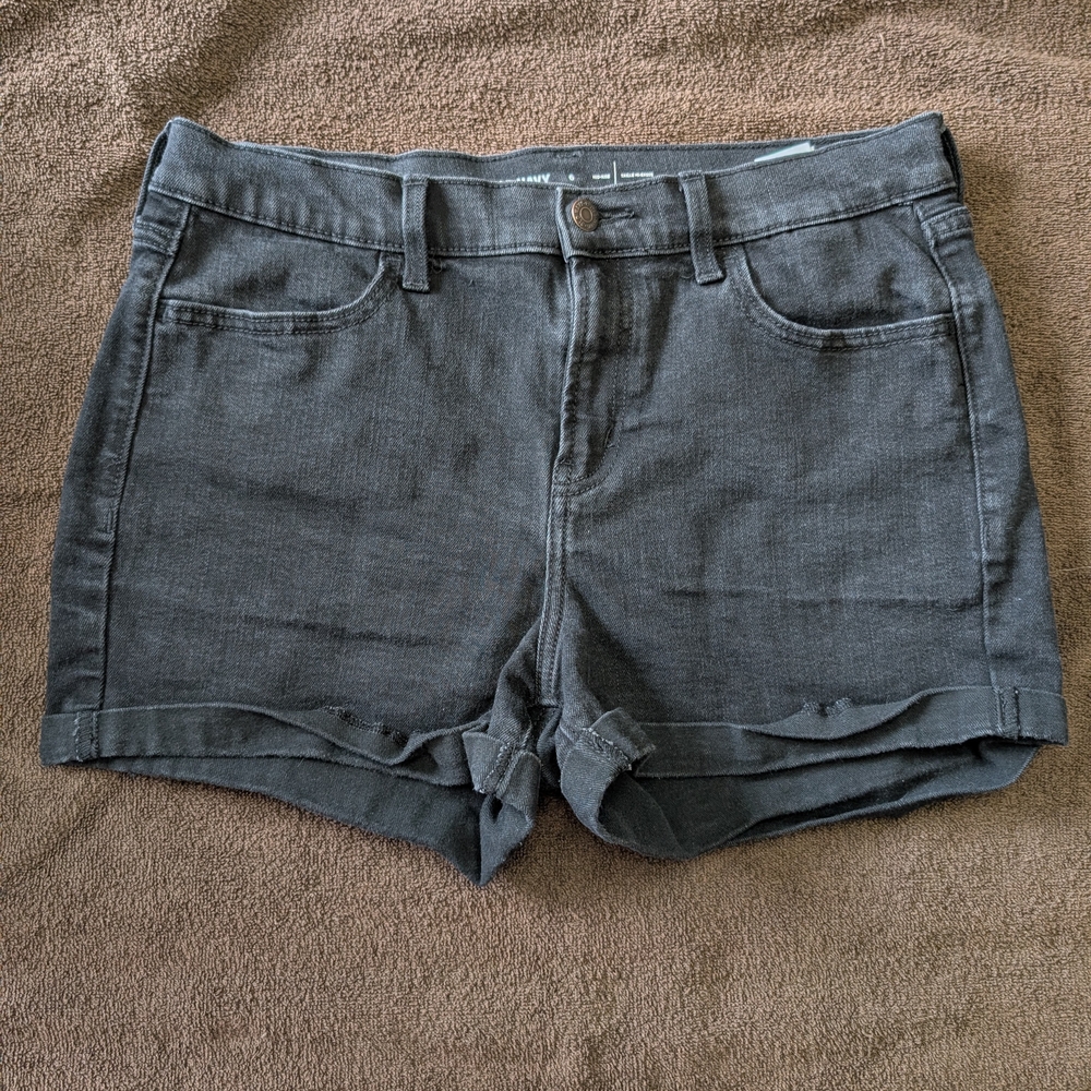 Old Navy Gray Jean Shorts Rolled Cuff
